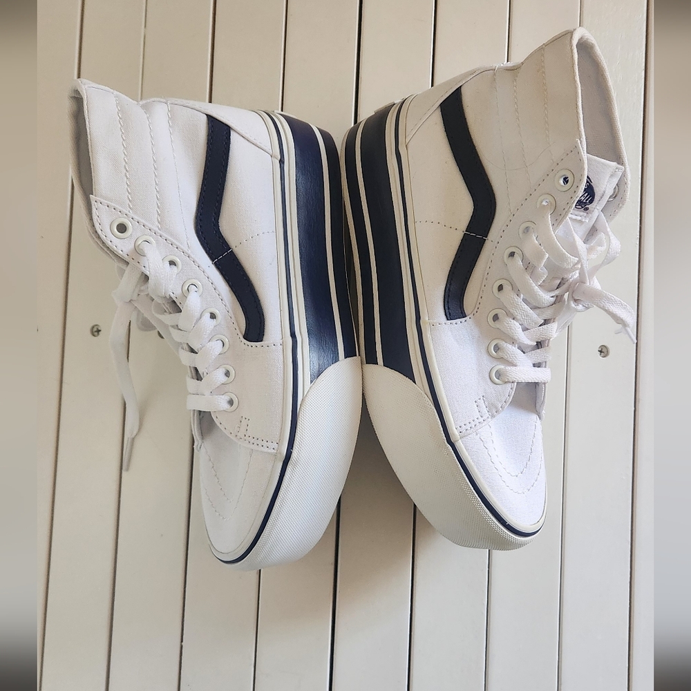 Vans Sport Stripes Navy/white High-Top Sneakers. Size:5.5 Men. 7women - Picture 5 of 8